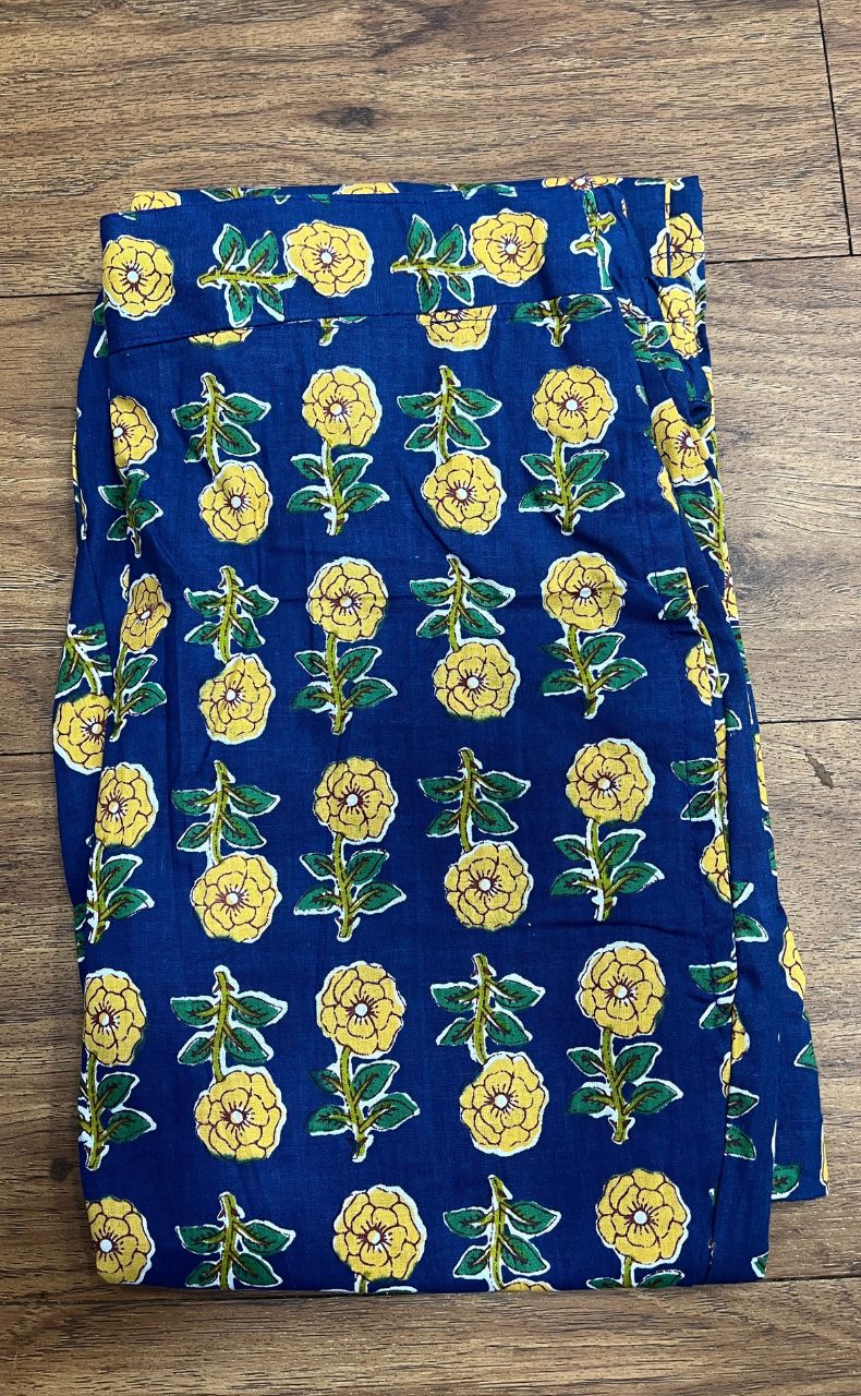 Blue Leafy Co-ord Set . Versatile Cotton Fabric. | Laces and Frills - Laces and Frills