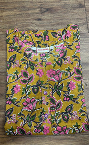 Yellow Leafy Co-ord Set . Versatile Cotton Fabric. | Laces and Frills - Laces and Frills