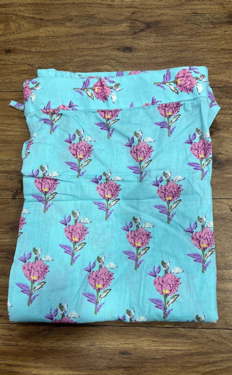 Sky Blue Floral Co-ord Set . Versatile Cotton Fabric. | Laces and Frills - Laces and Frills