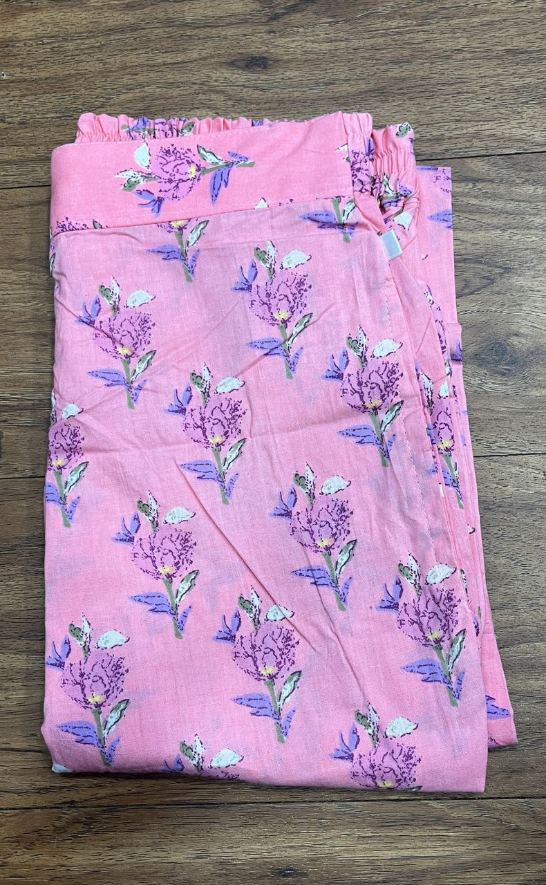 Pink Floral Co-ord Set . Versatile Cotton Fabric. | Laces and Frills - Laces and Frills