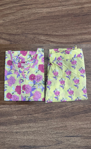 Yellow Floral Co-ord Set . Versatile Cotton Fabric. | Laces and Frills - Laces and Frills