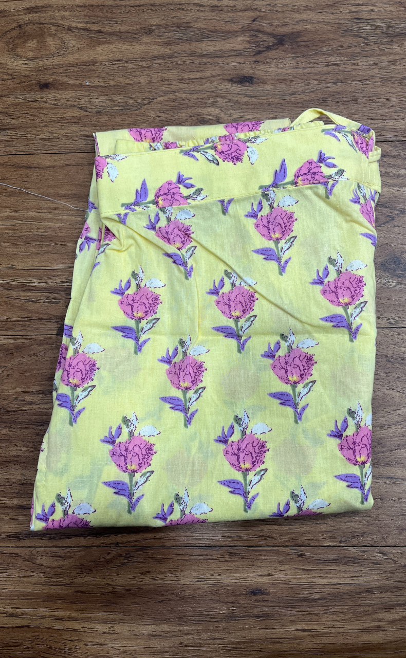 Yellow Floral Co-ord Set . Versatile Cotton Fabric. | Laces and Frills - Laces and Frills