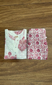 White/Pink Garden Co-ord Set . Versatile Cotton Fabric. | Laces and Frills - Laces and Frills