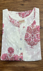 White/Pink Garden Co-ord Set . Versatile Cotton Fabric. | Laces and Frills - Laces and Frills