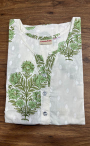 White/Green Garden Co-ord Set . Versatile Cotton Fabric. | Laces and Frills - Laces and Frills