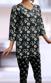 Black Flora Co-ord Set . Versatile Cotton Fabric. | Laces and Frills - Laces and Frills