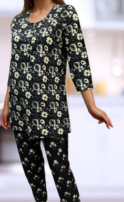 Black Flora Co-ord Set . Versatile Cotton Fabric. | Laces and Frills - Laces and Frills