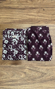 Wine Purple Flora Co-ord Set . Versatile Cotton Fabric. | Laces and Frills - Laces and Frills
