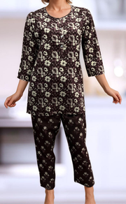 Wine Purple Flora Co-ord Set . Versatile Cotton Fabric. | Laces and Frills - Laces and Frills