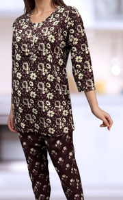 Wine Purple Flora Co-ord Set . Versatile Cotton Fabric. | Laces and Frills - Laces and Frills