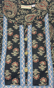 Black Kalamkari Pure Cotton Nighty. Pure Durable Cotton | Laces and Frills - Laces and Frills