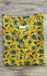 Mustard Floral Co-ord Set . Versatile Cotton Fabric. | Laces and Frills - Laces and Frills