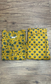 Mustard Floral Co-ord Set . Versatile Cotton Fabric. | Laces and Frills - Laces and Frills