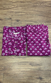 Hot Pink Floral Co-ord Set . Versatile Cotton Fabric. | Laces and Frills - Laces and Frills