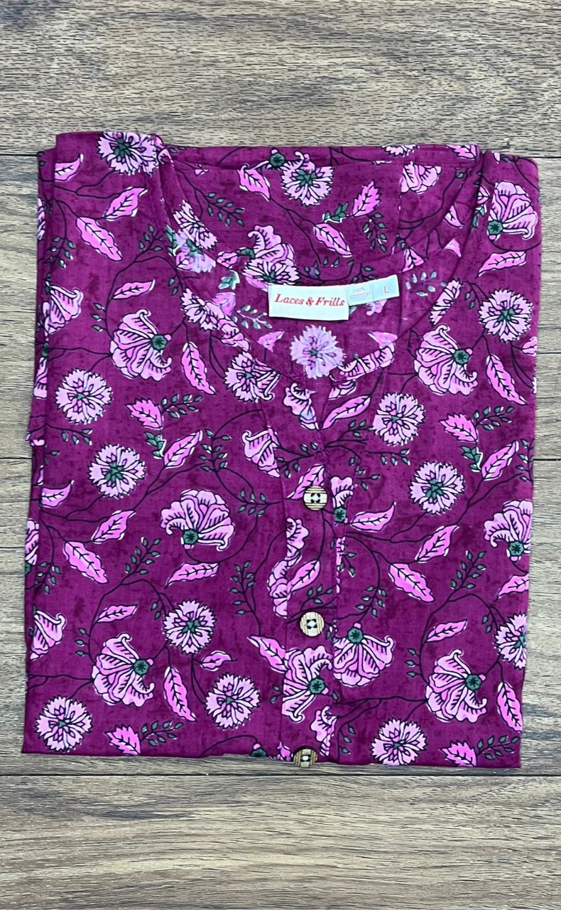 Hot Pink Floral Co-ord Set . Versatile Cotton Fabric. | Laces and Frills - Laces and Frills