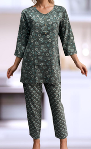 Grey Floral Co-ord Set . Versatile Cotton Fabric. | Laces and Frills - Laces and Frills