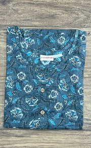 Grey Floral Co-ord Set . Versatile Cotton Fabric. | Laces and Frills - Laces and Frills