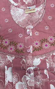 English Pink Garden Soft Crushed Nighty. Soft Breathable Fabric | Laces and Frills - Laces and Frills