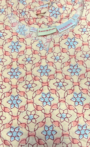 Peach/Blue Garden Pure Cotton Feeding Nursing Nighty. Pure Durable Cotton | Laces and Frills - Laces and Frills