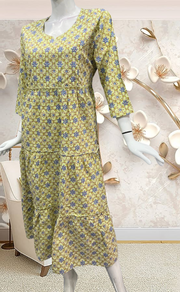 Yellow Garden Pure Cotton Feeding Nursing Nighty . Pure Durable Cotton | Laces and Frills - Laces and Frills