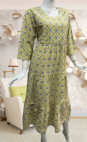 Yellow Garden Pure Cotton Feeding Nursing Nighty . Pure Durable Cotton | Laces and Frills - Laces and Frills