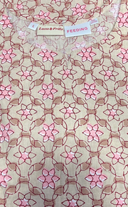 Beige Garden Pure Cotton Feeding Nursing Nighty . Pure Durable Cotton | Laces and Frills - Laces and Frills