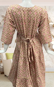 Beige Garden Pure Cotton Feeding Nursing Nighty . Pure Durable Cotton | Laces and Frills - Laces and Frills