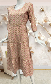 Beige Garden Pure Cotton Feeding Nursing Nighty . Pure Durable Cotton | Laces and Frills - Laces and Frills