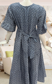 Indigo Blue Garden Pure Cotton Feeding Nursing Nighty . Pure Durable Cotton | Laces and Frills - Laces and Frills