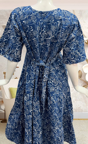 Indigo Blue Garden Pure Cotton Feeding Nursing Nighty . Pure Durable Cotton | Laces and Frills - Laces and Frills