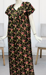 Black Garden Pure Cotton Nighty. Pure Durable Cotton | Laces and Frills - Laces and Frills