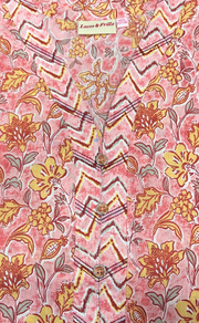 Peach Floral Pure Cotton Nighty. Pure Durable Cotton | Laces and Frills - Laces and Frills