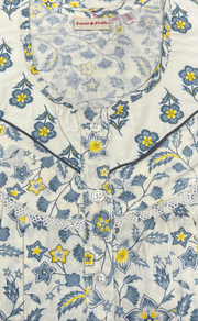 Grey Tiny Flora Pure Cotton Feeding Nursing Nighty. Pure Durable Cotton | Laces and Frills - Laces and Frills