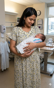 Grey Tiny Flora Pure Cotton Feeding Nursing Nighty. Pure Durable Cotton | Laces and Frills - Laces and Frills