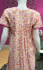 Pink Tiny Flora Pure Cotton Feeding Nursing Nighty. Pure Durable Cotton | Laces and Frills - Laces and Frills