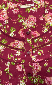 Maroon Garden Pure Cotton Feeding Nursing Nighty. Pure Durable Cotton | Laces and Frills - Laces and Frills