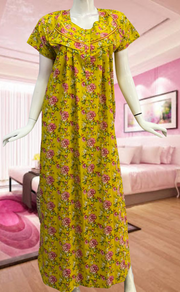 Yellow Garden Pure Cotton Feeding Nursing Nighty. Pure Durable Cotton | Laces and Frills - Laces and Frills