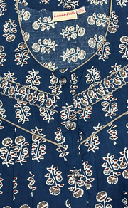 Blue Tiny Floral Pure Cotton Nighty. Pure Durable Cotton | Laces and Frills - Laces and Frills