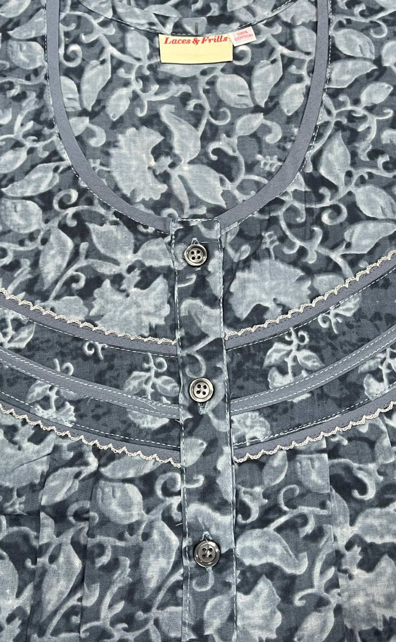 Grey Garden Pure Cotton Nighty. Pure Durable Cotton | Laces and Frills - Laces and Frills