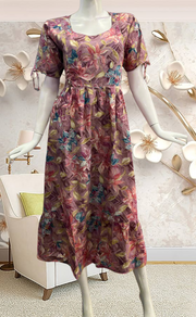 English Pink Garden Soft Cotton Feeding Nursing Nighty. Soft Breathable Fabric | Laces and Frills - Laces and Frills