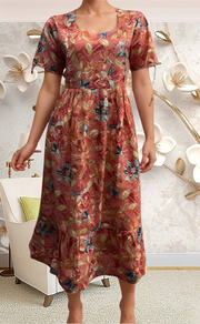 Peach Garden Soft Cotton Feeding Nursing Nighty. Soft Breathable Fabric | Laces and Frills - Laces and Frills