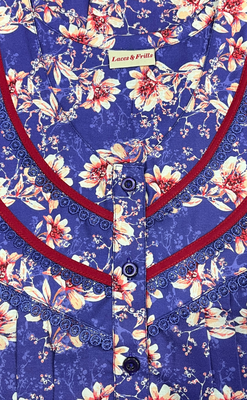 Dark Lavender Garden Spun Nighty. Flowy Spun Fabric | Laces and Frills