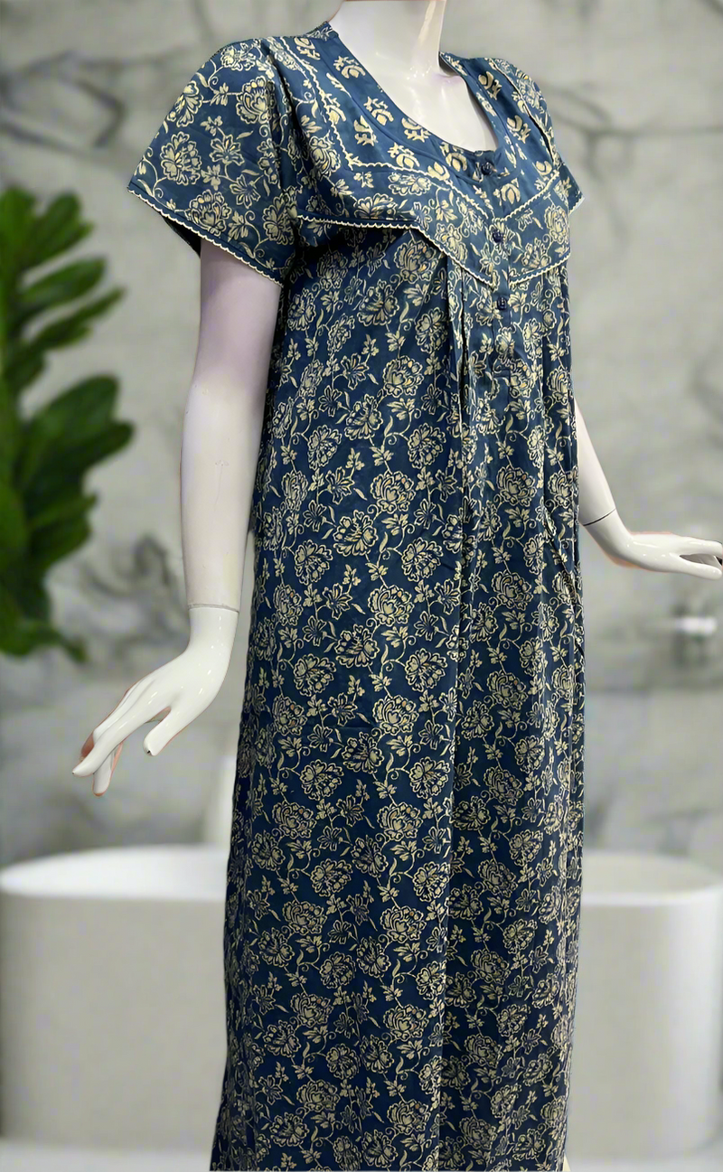 Indian Cotton Night Gown Design Indian Clothing Night Gown Sleepwear Cotton Printed Nighty Combo Dress For Women Indian Cotton Night Gown Design Indian Clothing Night Gown Sleepwear Cotton Printed Nighty Combo Dress For Women
