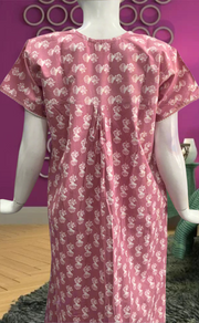 Pink Floral Pure Cotton Feeding Nursing Nighty . Pure Durable Cotton | Laces and Frills - Laces and Frills