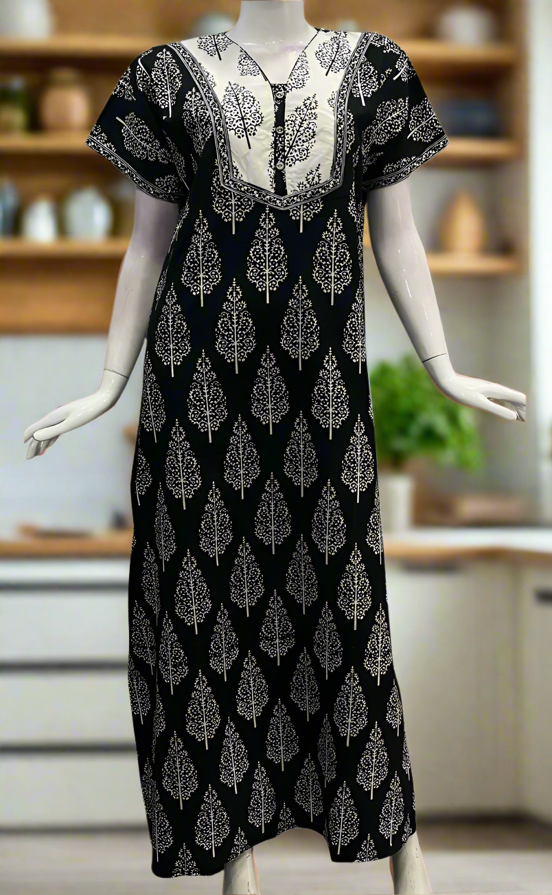 Embroidery Cotton Night Dress Online Heavy Cotton Embroidery Nighty For  Women At  210/piece Ladies