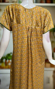 Yellow Tiny Flora Satin Nighty. Soft Silky Satin | Laces and Frills