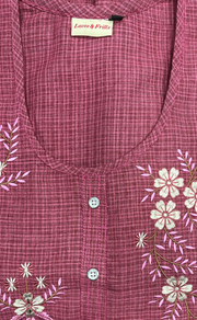 Peach Flora Rayon Nighty.  Flowy Rayon Fabric | Laces and Frills - Laces and Frills