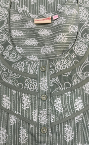 Pista Green Tiny Floral Pure Cotton Nighty. Pure Durable Cotton | Laces and Frills - Laces and Frills