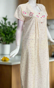 Peach Boutique Cotton Nighty . Pure Durable Cotton | Laces and Frills