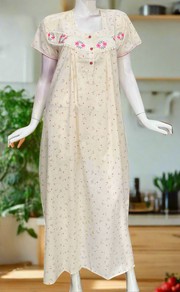 Peach Boutique Cotton Nighty . Pure Durable Cotton | Laces and Frills